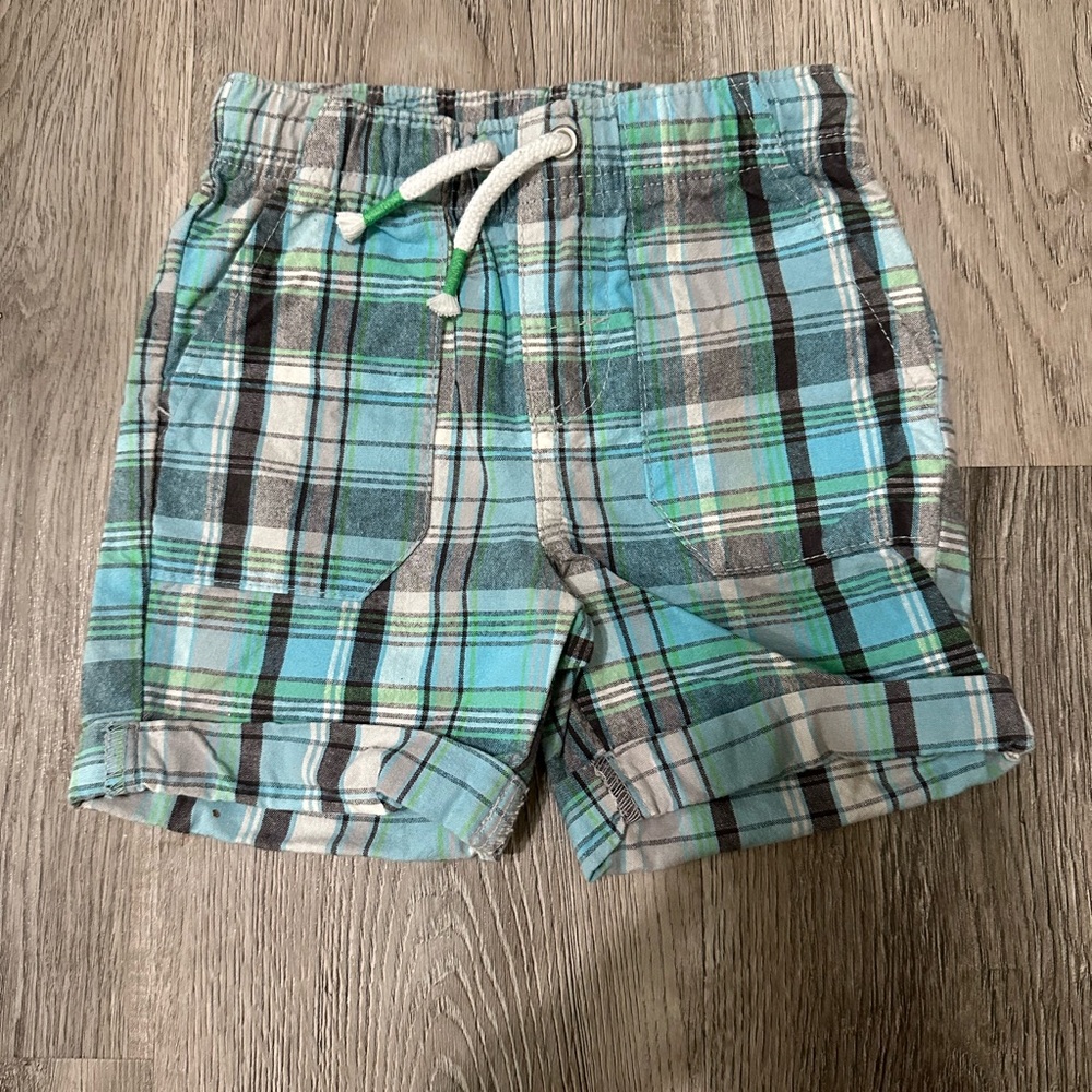 5 for $10 Cat & Jack Blue and Green Plaid Shorts